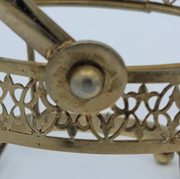 Libbey Starlight Golden Foliage Ice Bucket Metal Carrier Mid-Century Modern Vtg - Picture 7 of 16